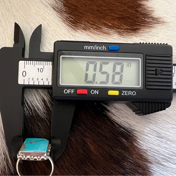 ❤️ Natural Kingman Turquoise  Statement Navajo Western Sterling Ring Size 6.5 - Picture 13 of 15